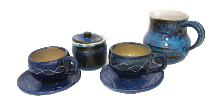 Jogo de café  cerâmica vitrificada em alta temperatura